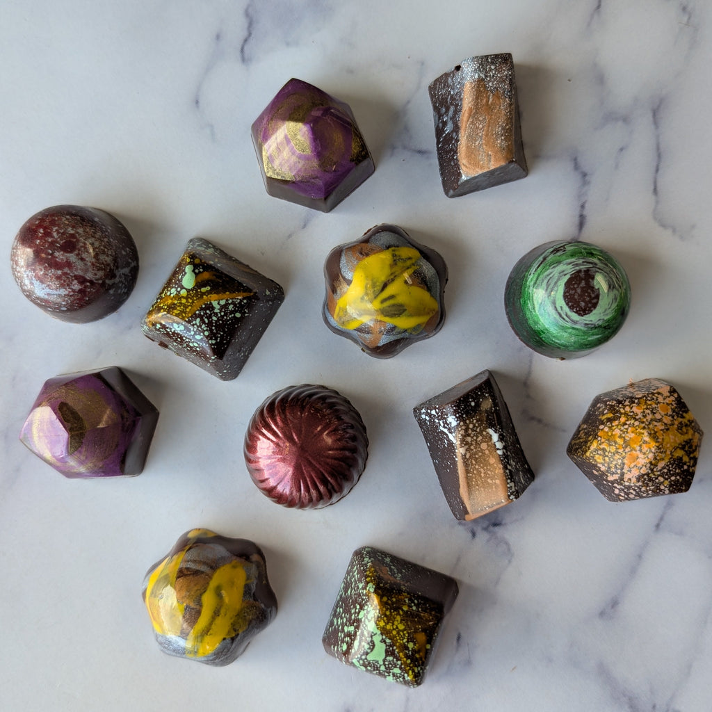 handpainted vegan Chocolate truffles