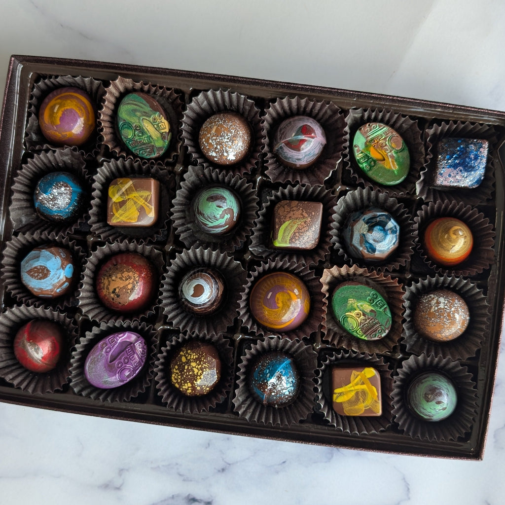 24 piece hand painted artisan chocolates