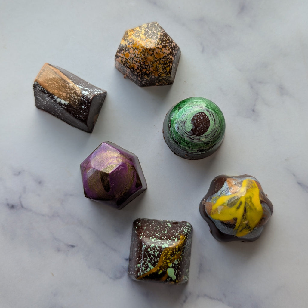handpainted vegan truffles