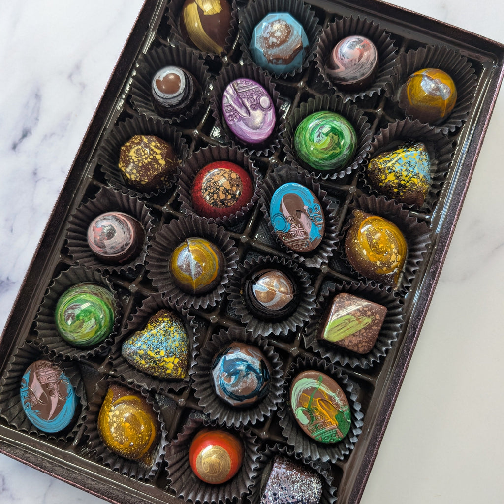 24 piece hand painted truffles