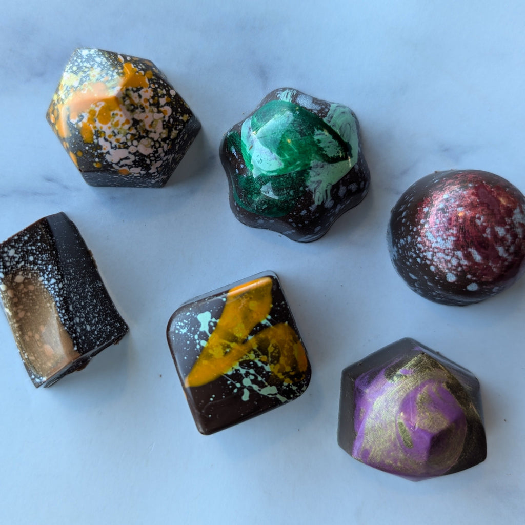 6 Handpainted vegan truffles