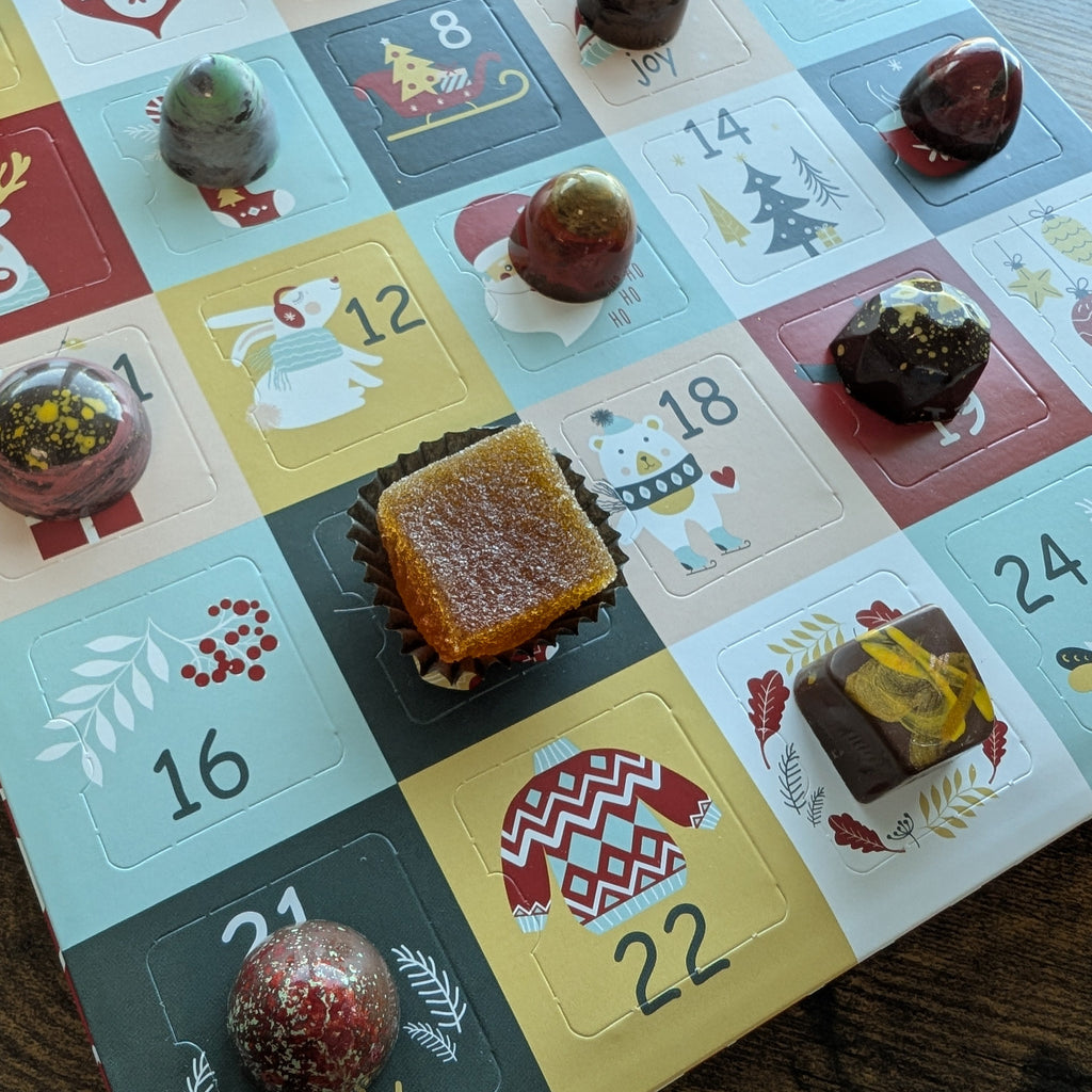 close up of chocolate Advent calendar